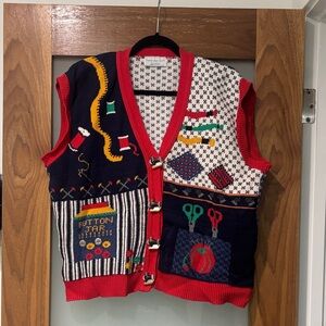 Vintage Sweater Loft Sewing Craft Knitted Vest
